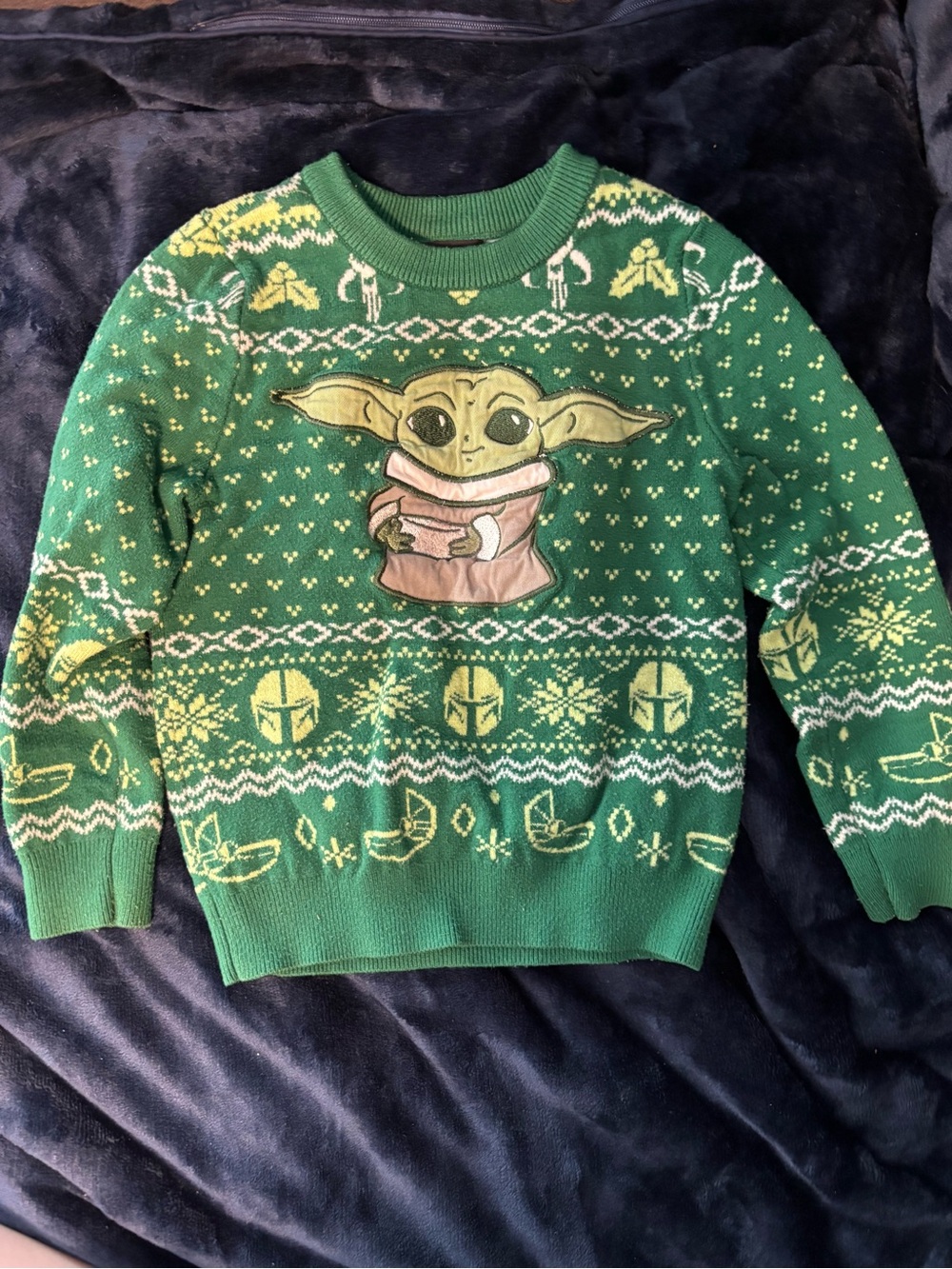 Star Wars Green The Child (Grogu) Knit Holiday Sweater - 3T Ugly Christmas